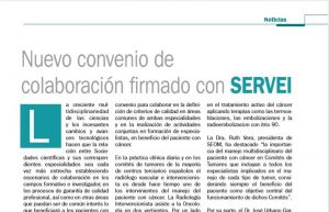 SEOM firma un convenio colaboración con SERVEI. Tratamientos oncológicos multidisciplinares