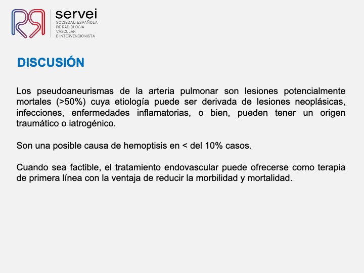 Pseudoaneurisma pulnonar herida arma fuego 10