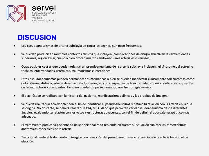 Pseudoaneurismas subclavia stent 12