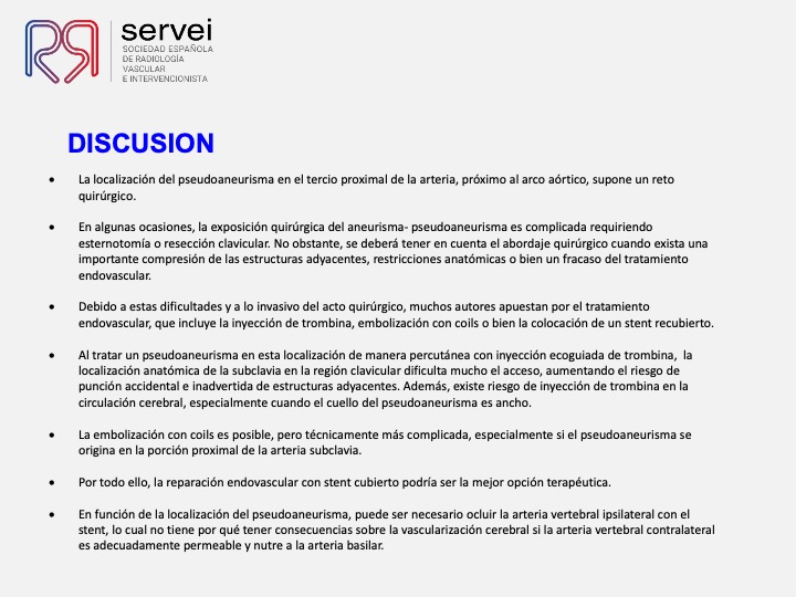 Pseudoaneurismas subclavia stent 13